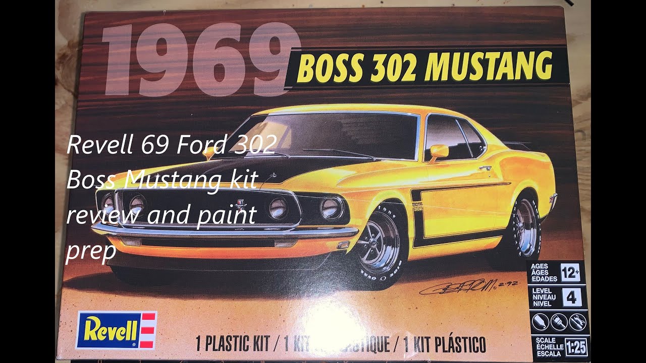 Revell 69 Ford 302 Boss Mustang kit review and paint prep