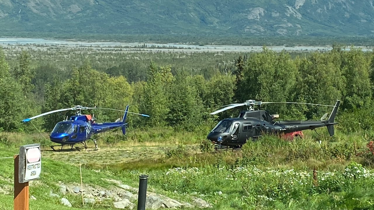 Double AS350 Startup & Takeoff - N383AK & N21FY