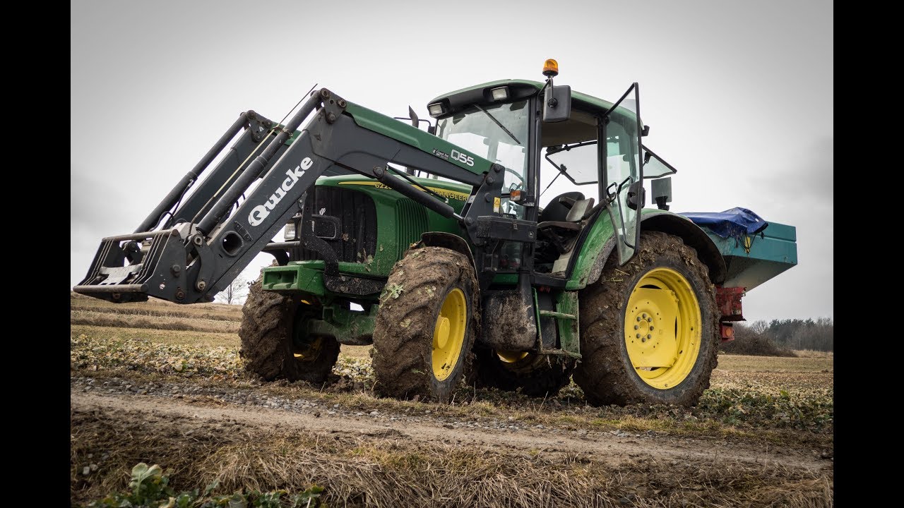 Nawozy 2018 - Mokre rozpoczęcie sezonu u Grudzien626 / John Deere 6220 & Sulky\