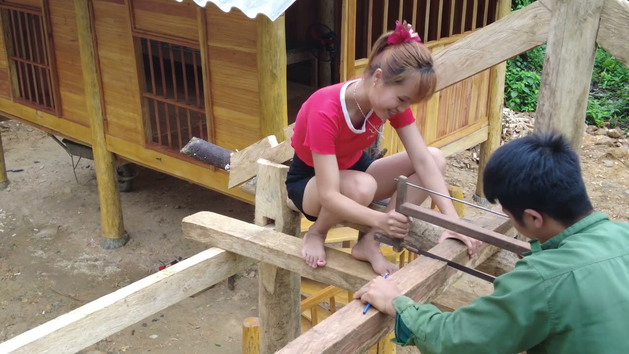 Building a Wooden Kitchen, Building A New Life - Green Forest Life, Free Bushcraft, Farm Life Ep3
