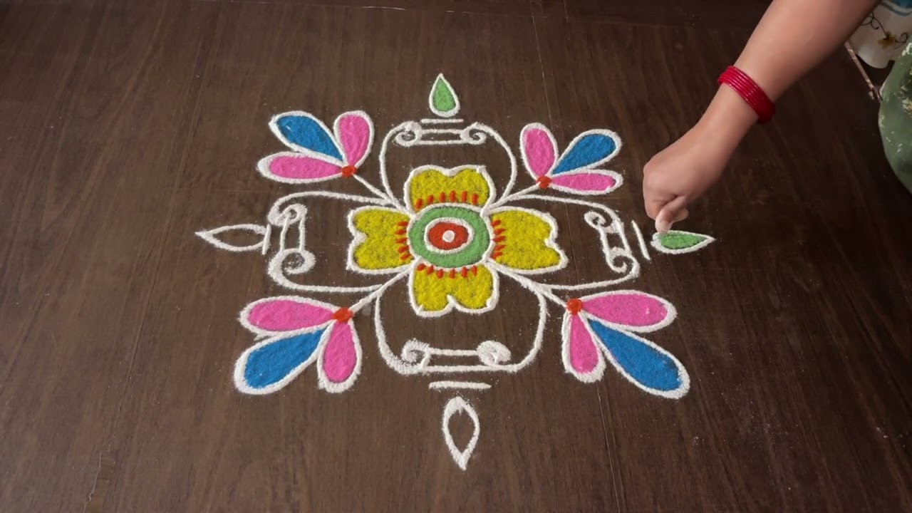 6*6 simple rangoli with side borders 
