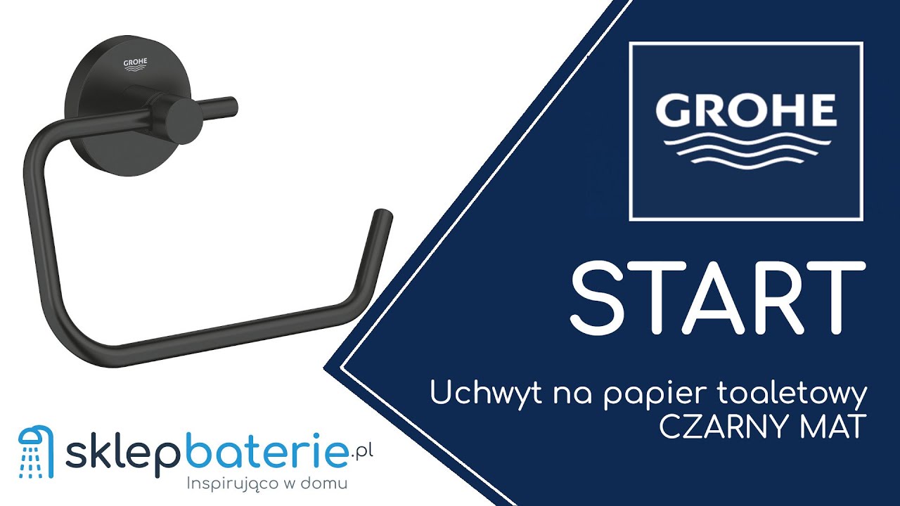 START Uchwyt na papier toaletowy CZARNY MAT GROHE 412002430 - SklepBaterie.pl