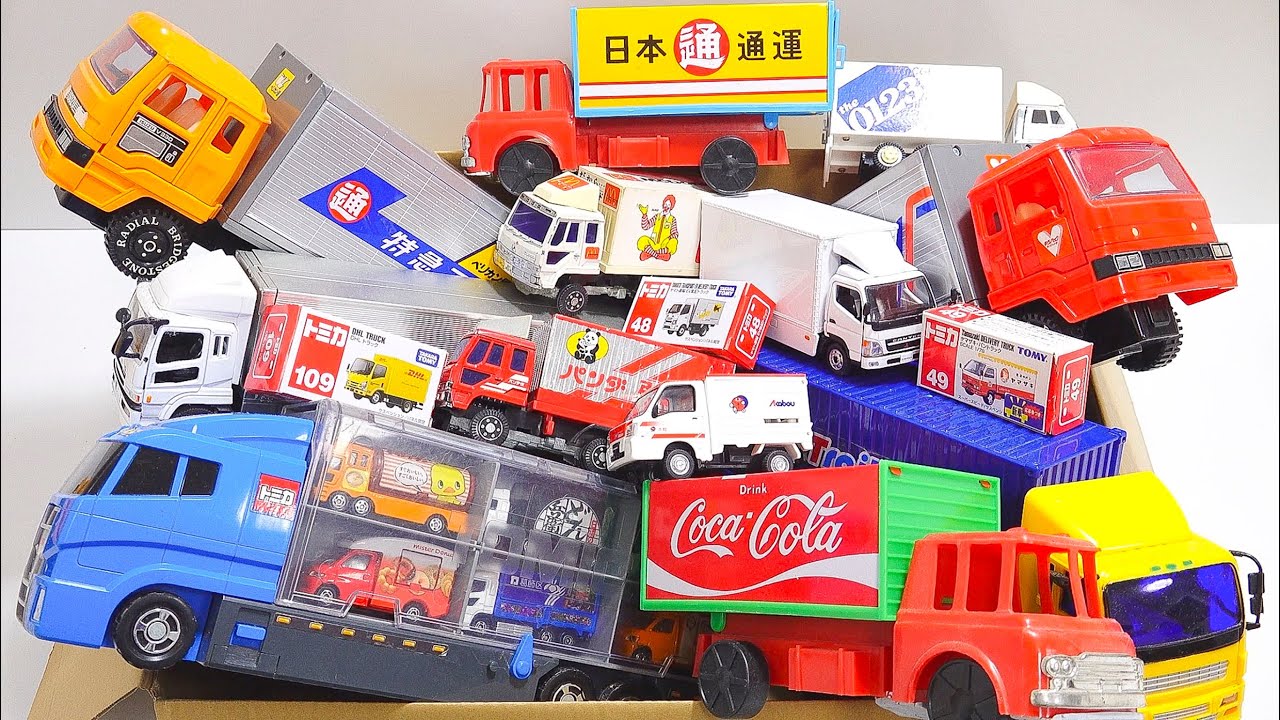 [Miniature Cars] Working Trucks🚚Collect lots and drive up hills♪ Convoy Trucks⭐️