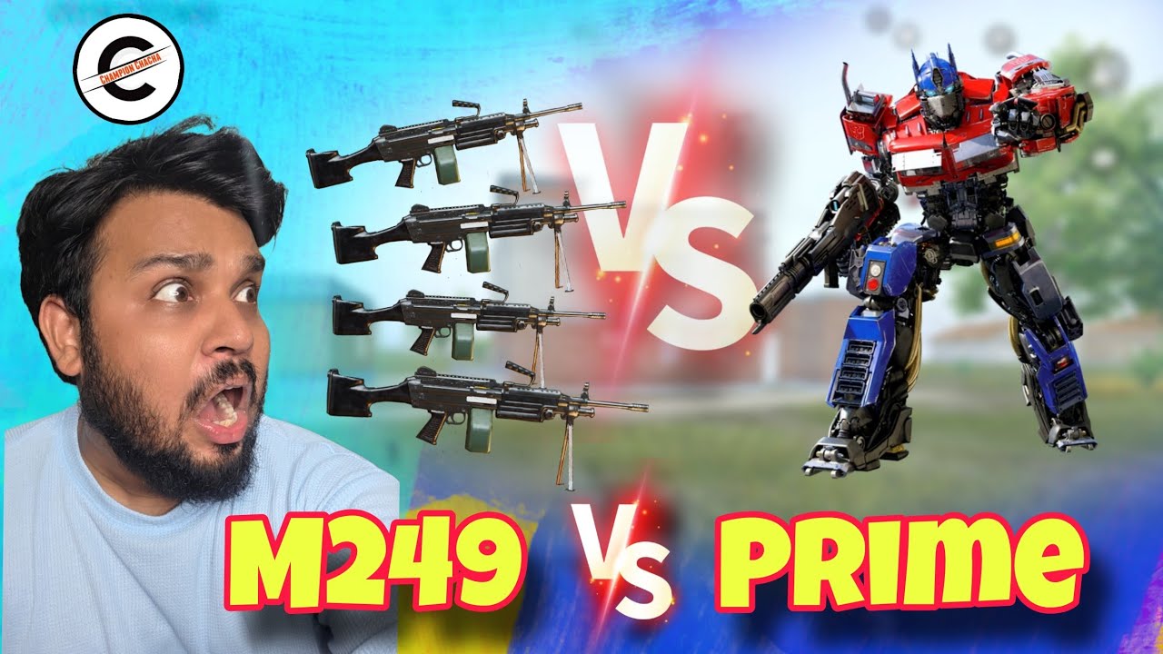 Funny trolling with M249 vs Optimus prime 😂 #bgmi #championchacha #funnycommentary