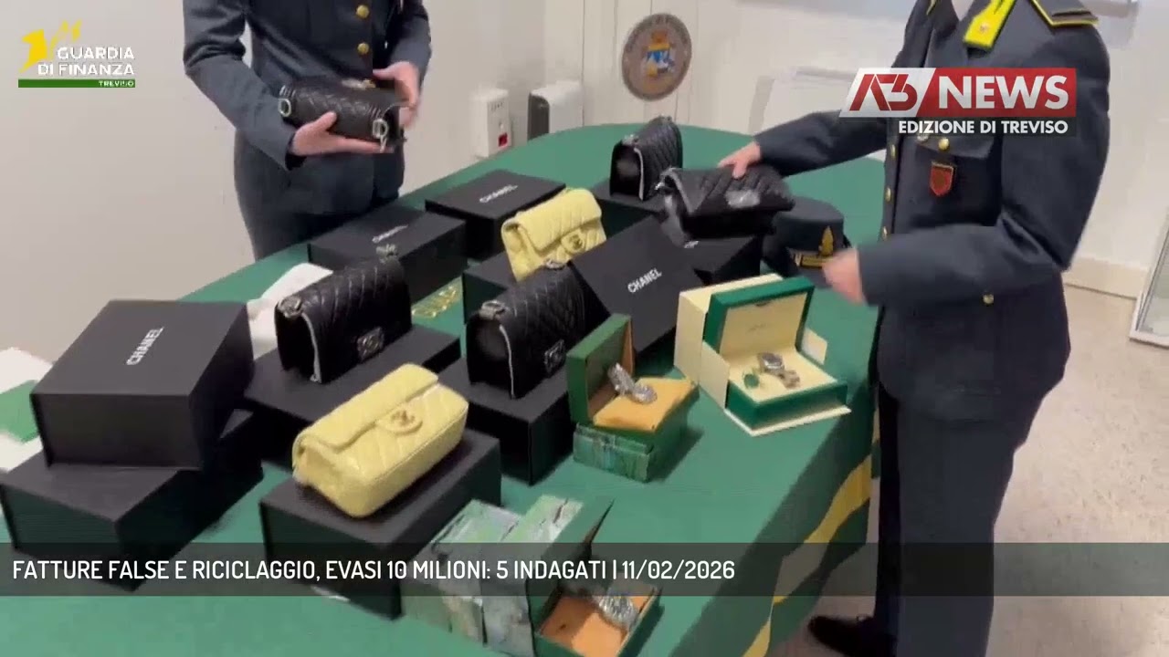 FATTURE FALSE E RICICLAGGIO, EVASI 10 MILIONI: 5 INDAGATI | 11/02/2026