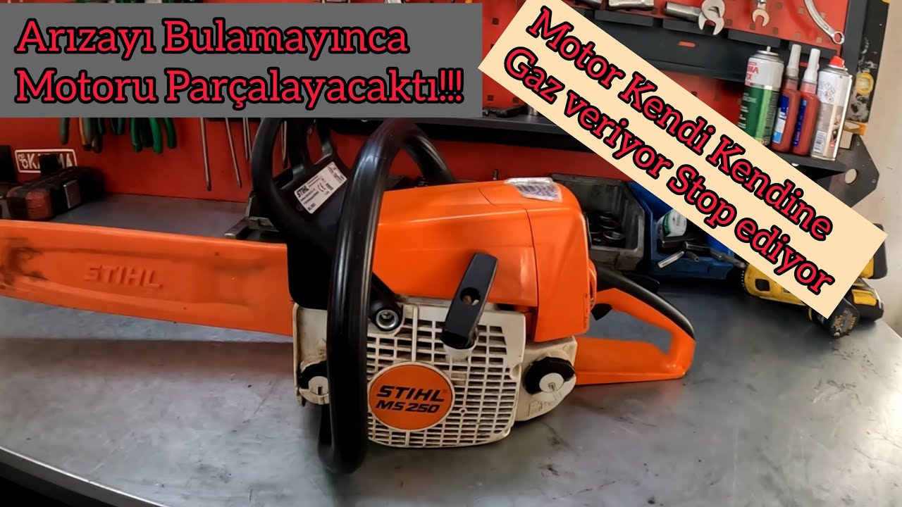 Motorlu Testere Kendi Gaz yiyor  Stop Ediyor /  Arızayı bulamayınca Kızıp Motoru Parçalayacaktı!!