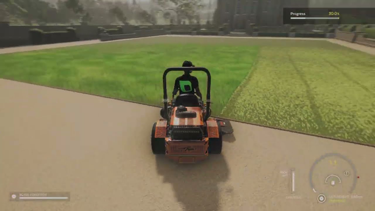 Lawn Mowing Simulator: Rowley Manor Rear Gardens, Scag Turf Tiger 2