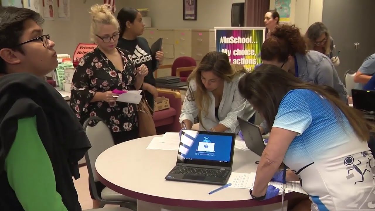 Broward County Public School District hands out thousands of laptops to students