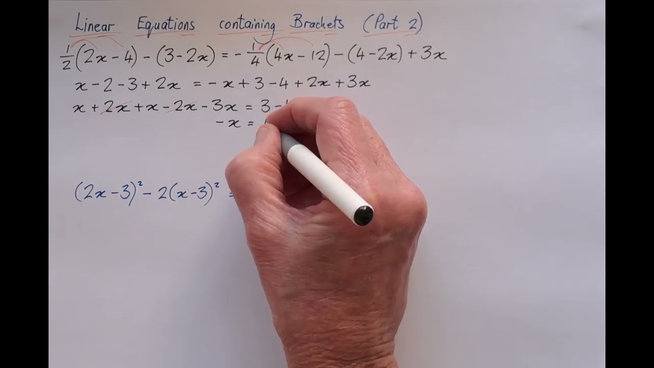 Linear equations | Ep 3 Part 2 | including fractions and brackets squared