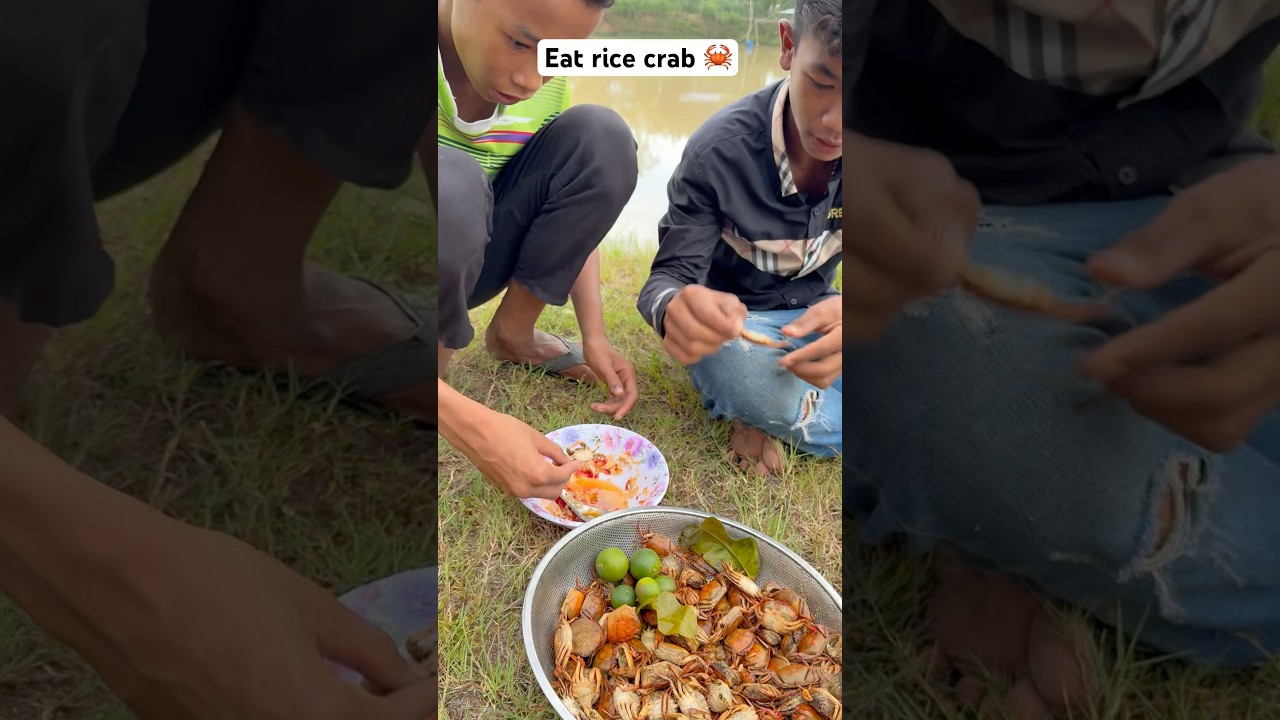 Eat rice crab 🦀 #edit #food #funny