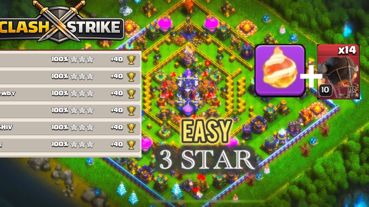 EASY 3 STAR TH15 Fireball + Rocket Balloon | Clash of Clans