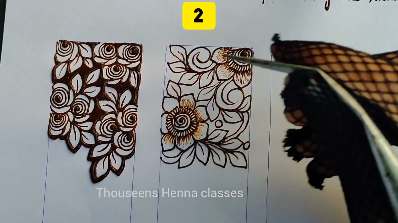 How to 5 different negative filling Designs || 5 different negative spacing henna design