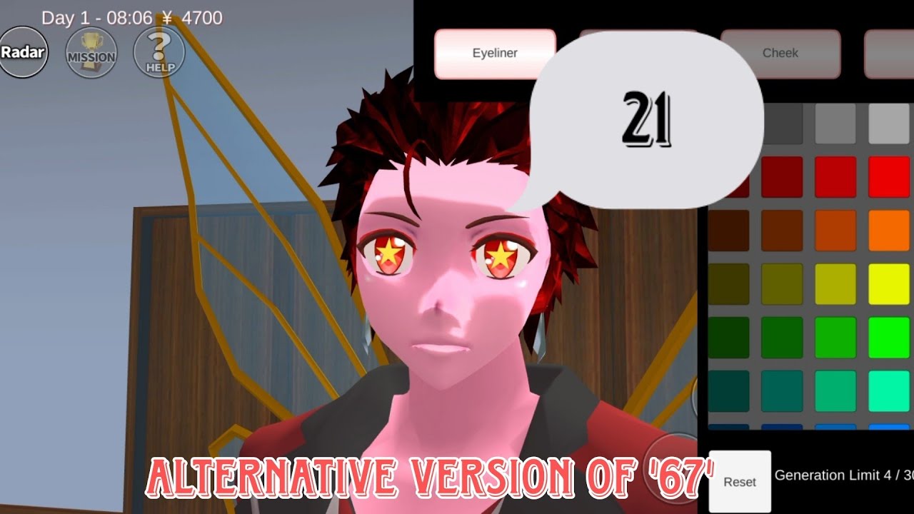 Pink Tanjiro said 'twenty one' but ALTERNATIVE to 'six seven' - Sakura School Simulator S2