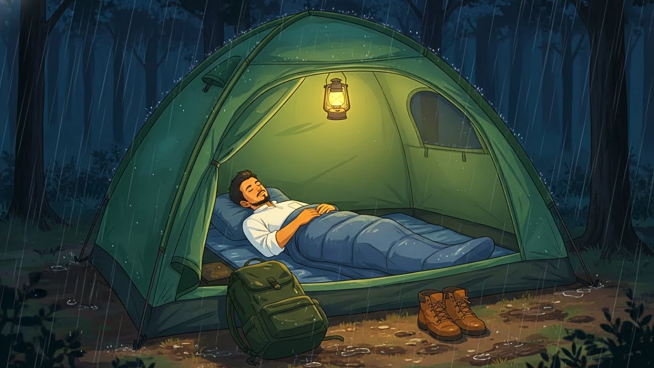 Peaceful Rain in a Forest Tent | Wonder & Rest – Relaxing Piano Music |