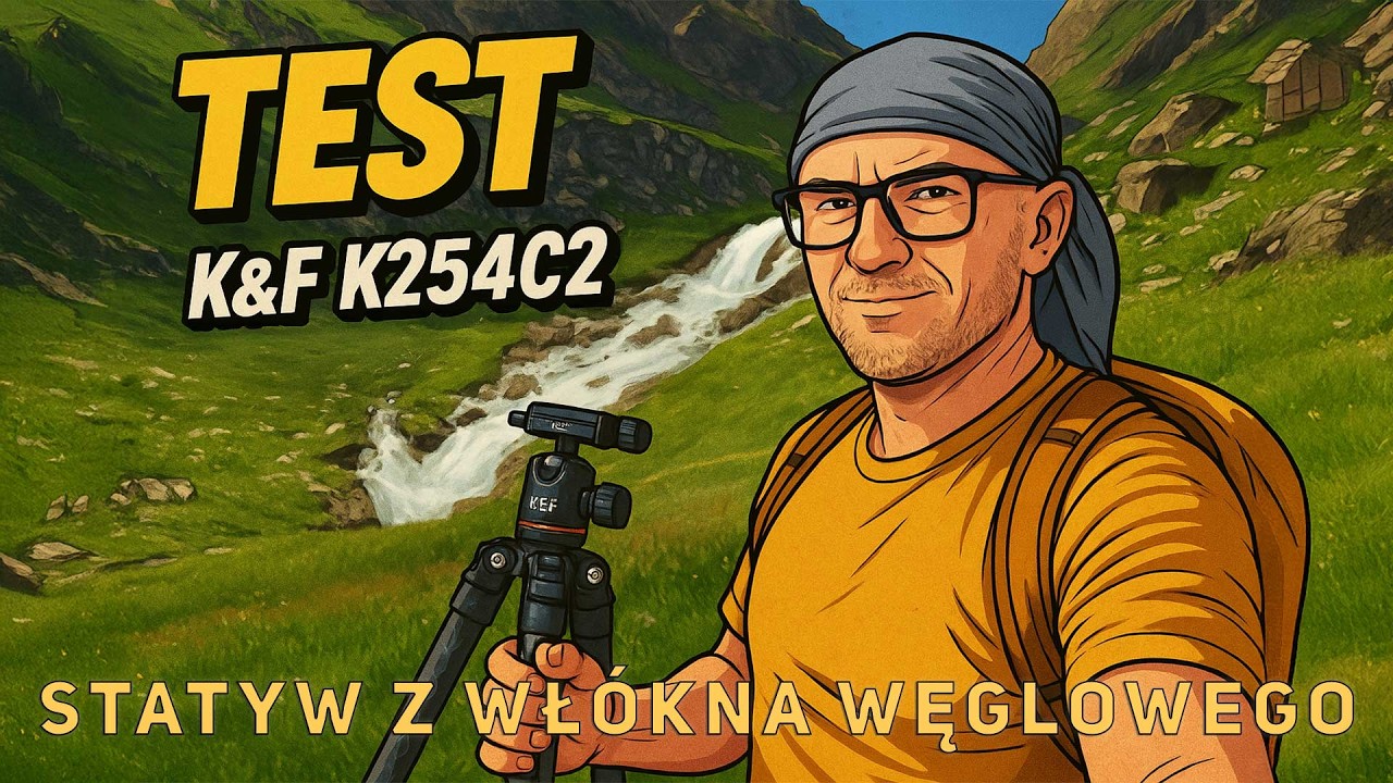 Statyw K&F Concept K254C2 z głowicą BH-36L w terenie – test w Alpach podczas zdjęć wodospadu.