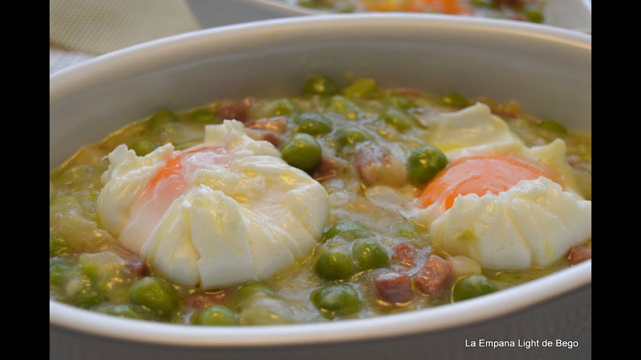 Guisantes con Jamón y Huevo Poché con TRUCOS