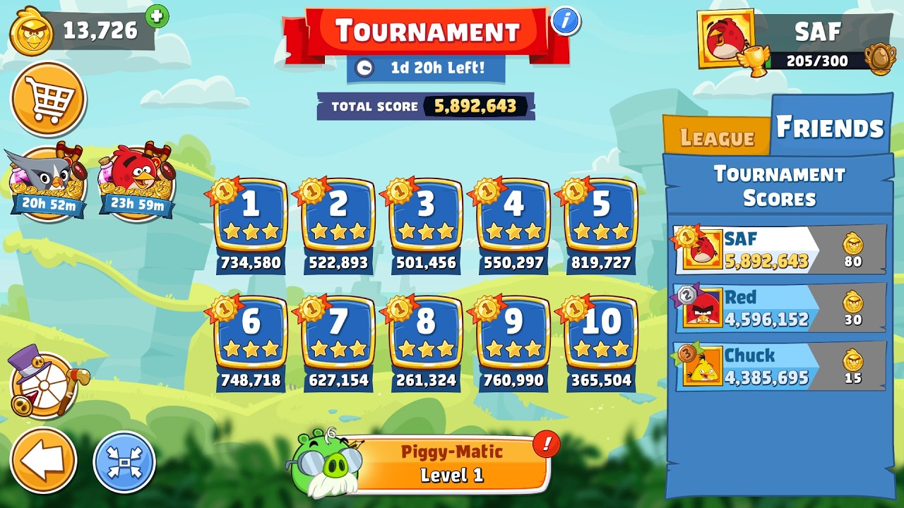 Angry Birds Friends. Tournament (06.08.2026). All levels 3 stars. Passage from Sergey Fetisov