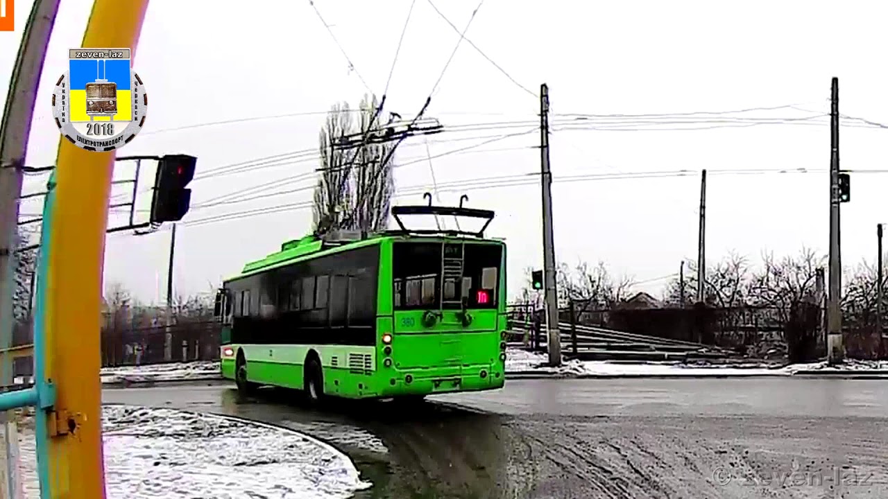 Черкаський тролейбус- Богдан Т70117 №380, сход штанг 17.02.2018 / Cherkasy trolleybus- Bogdan T70117