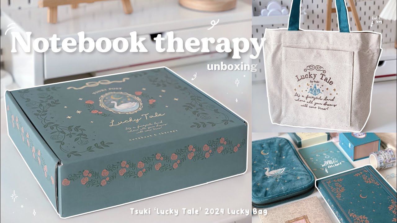 notebook therapy unboxing | tsuki lucky tale 2024 lucky bag 🦢🌹☁️