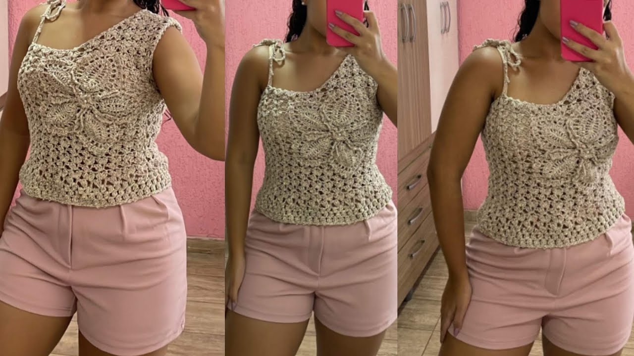BLUSA CROCHÊ  FLORES/passo a passo/parte 1