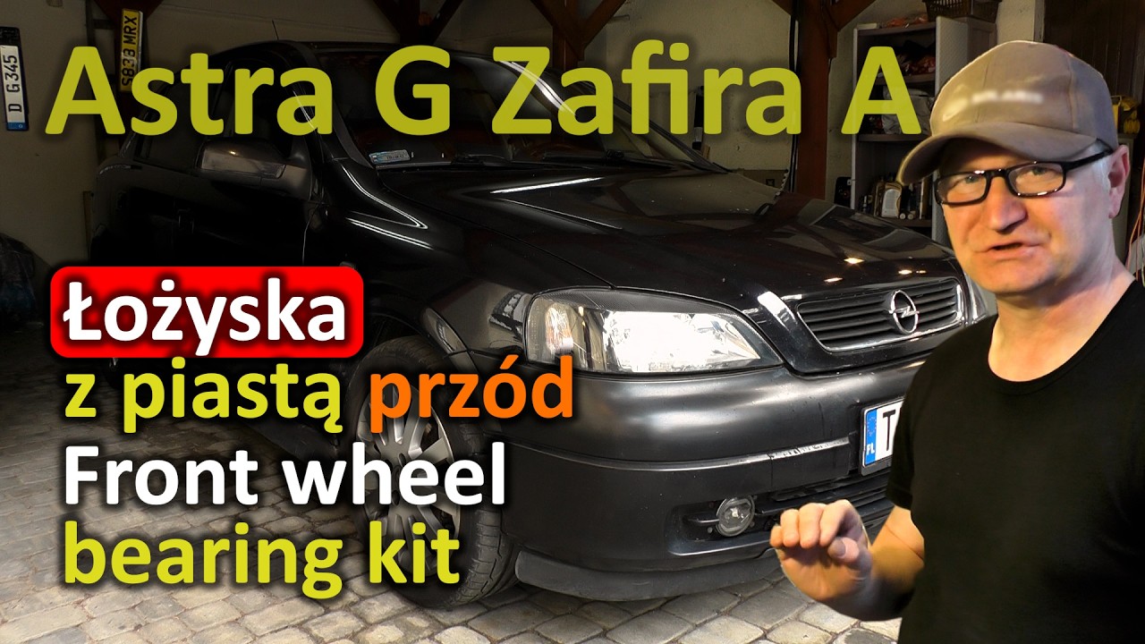 Opel Astra G Wymiana zestawu łożyska koła przedniego Front wheel bearing kit replacement