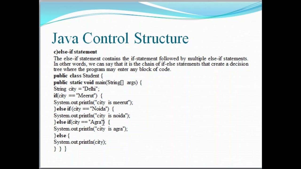 Control Structure of java with Alhev technologies