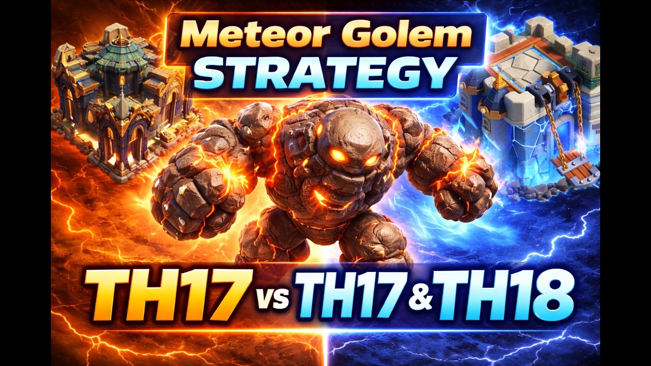 TH17 Meteor Golem Strategy 🔥 3 Star vs TH18 | Clash of Clans Attack Guide