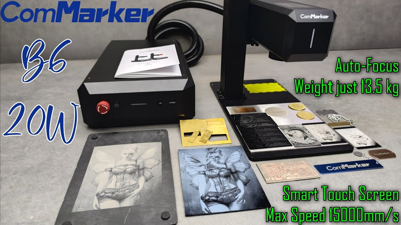 Small, Light and Powerful - ComMarker B6 20W Fiber Laser Engraver with Auto Focus Technology