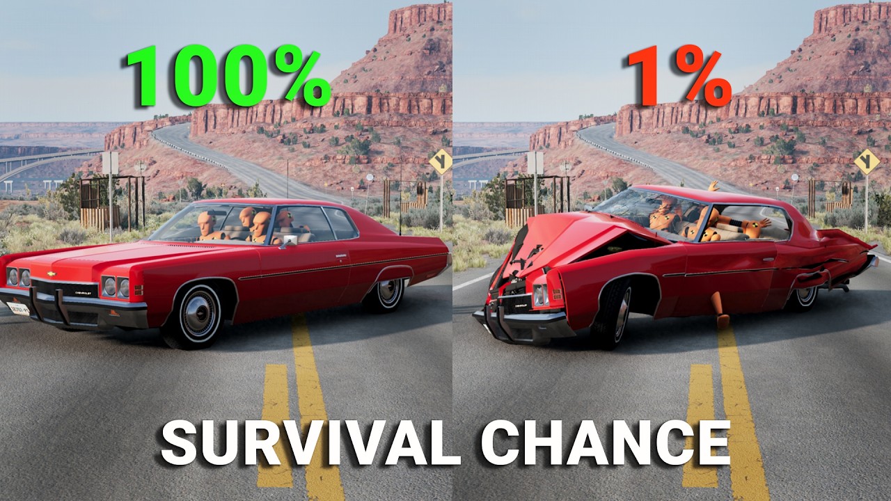 Realistic Survival Chance Crashes #22 | High Speed BeamNG.drive