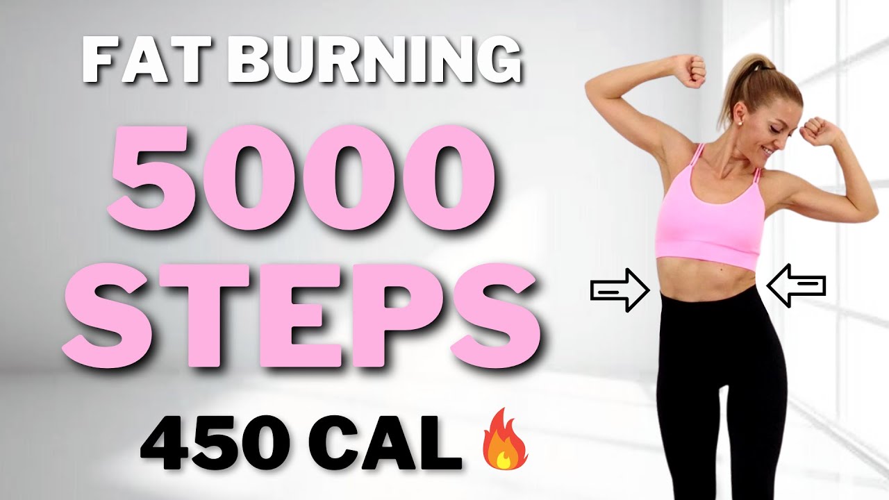 🔥5000 STEPS TURBO WALKING🔥AB FOCUSED Walking Workout for Weight Loss🔥Knee Friendly🔥No Repeats🔥