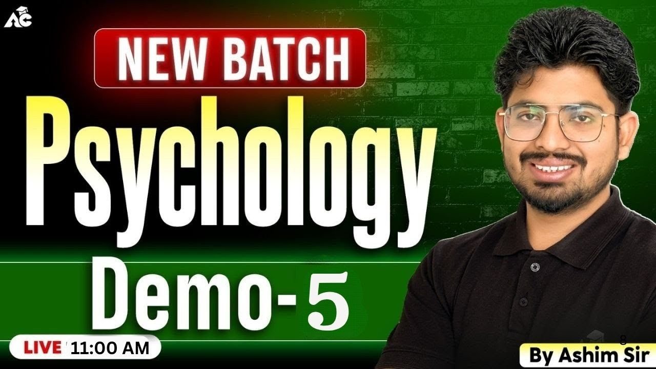 PSTET Psychology Demo Class 5 | New Batch | Psychology for PSTET | By Ashim Sir | Live 11 AM