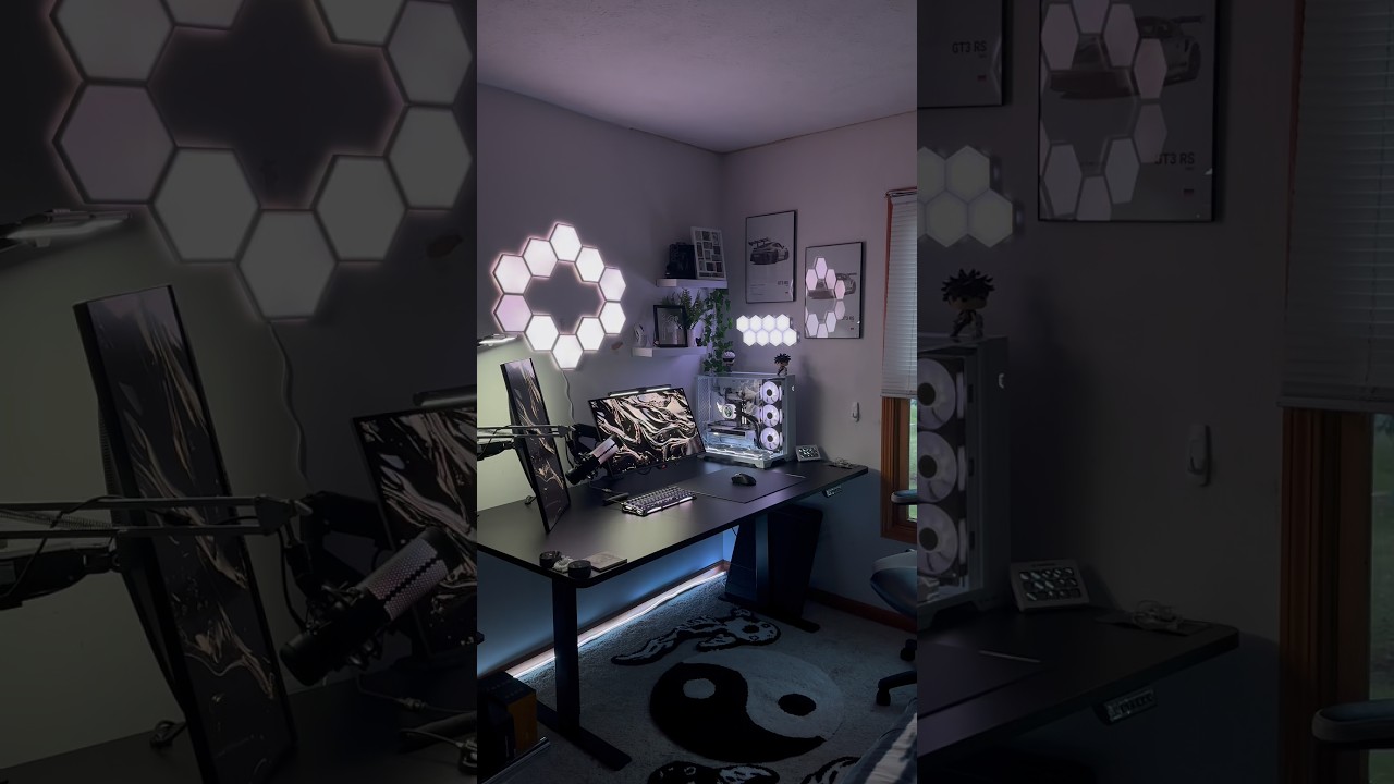 New Govee Hexagons Leds😍 #oled #asusrog5s #gamingsetup #gaming #desksetup #gamingcomputer #myasus