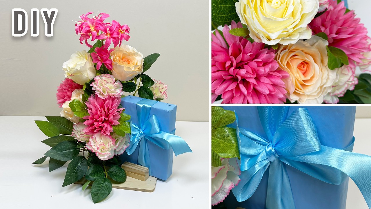 How to Make a Box Gift Flower Tray Under 5 Minutes!