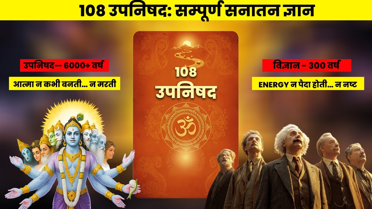 108 उपनिषद वे ग्रंथ जिनमें ब्रह्मज्ञान, आत्मा, चेतना, जन्म-मरण... के सबसे गहरे सत्य छिपे हुए हैं।