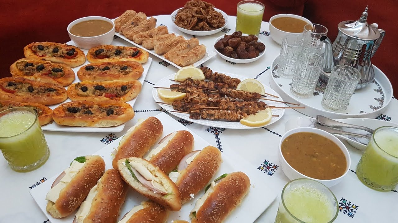 فطور رمضان مغربي  بشهيوات سهلة واقتراحات تخلي طاولة الإفطار سهلة