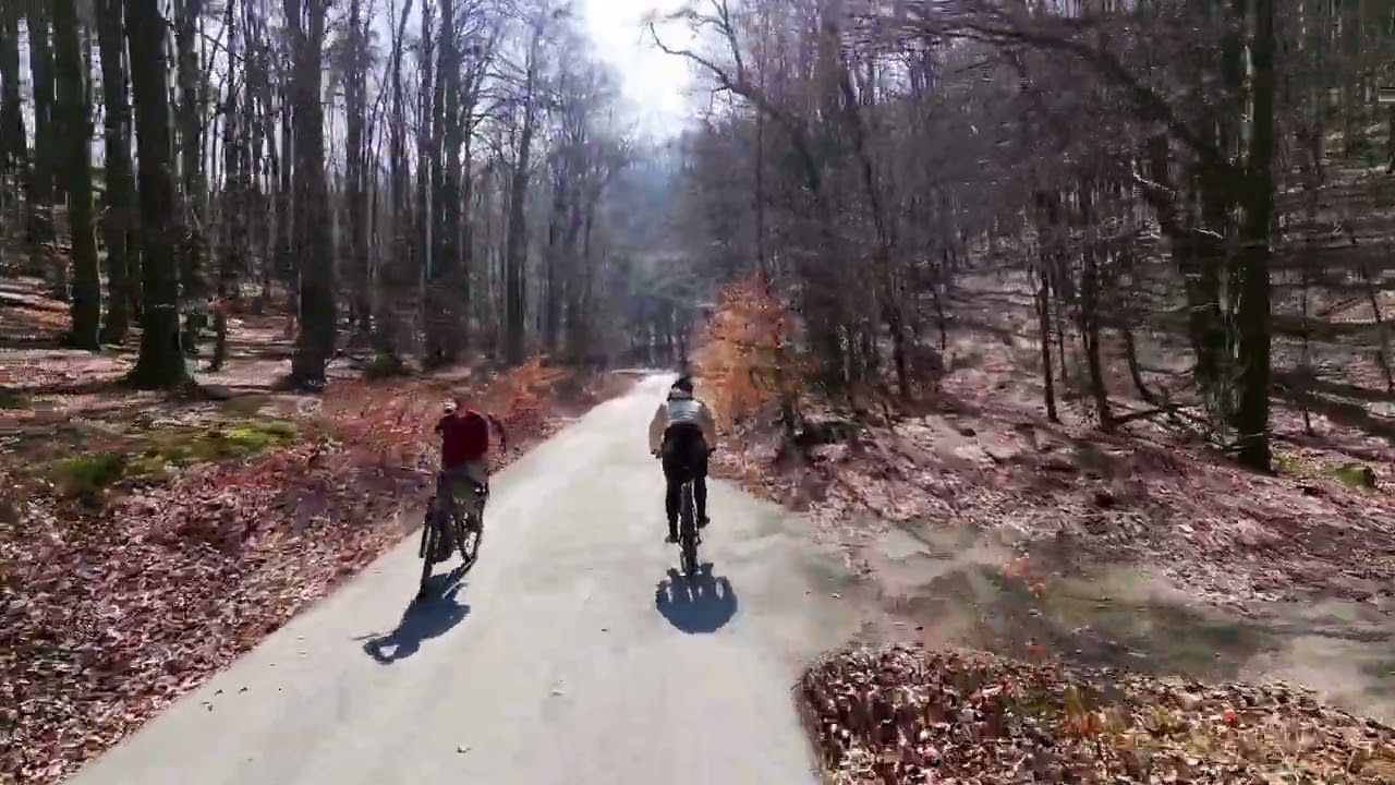 Malé Karpaty na biku: zimný zjazd z Bieleho kríža (POV, DJI Neo)