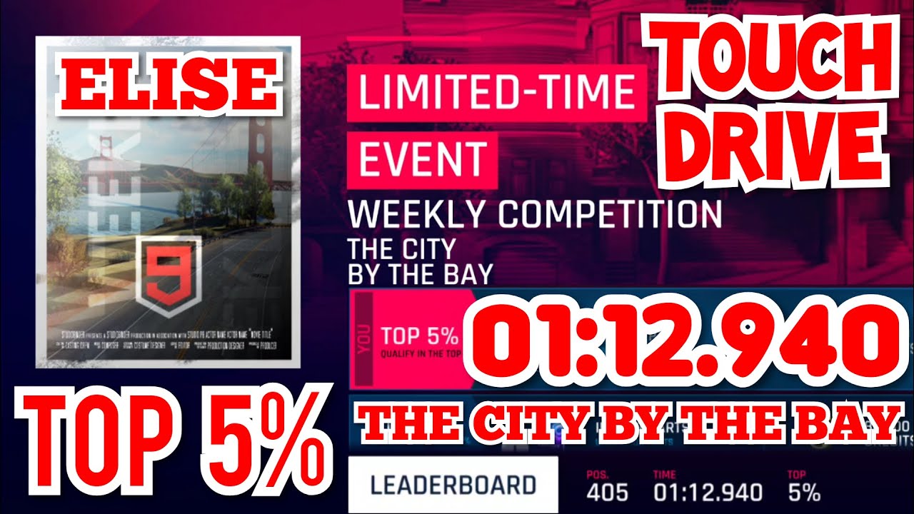 [TouchDrive] Asphalt 9 | Weekly Competition | THE CITY BY THE BAY | 01:12.940 (Top 5%) | LOTUS ELISE