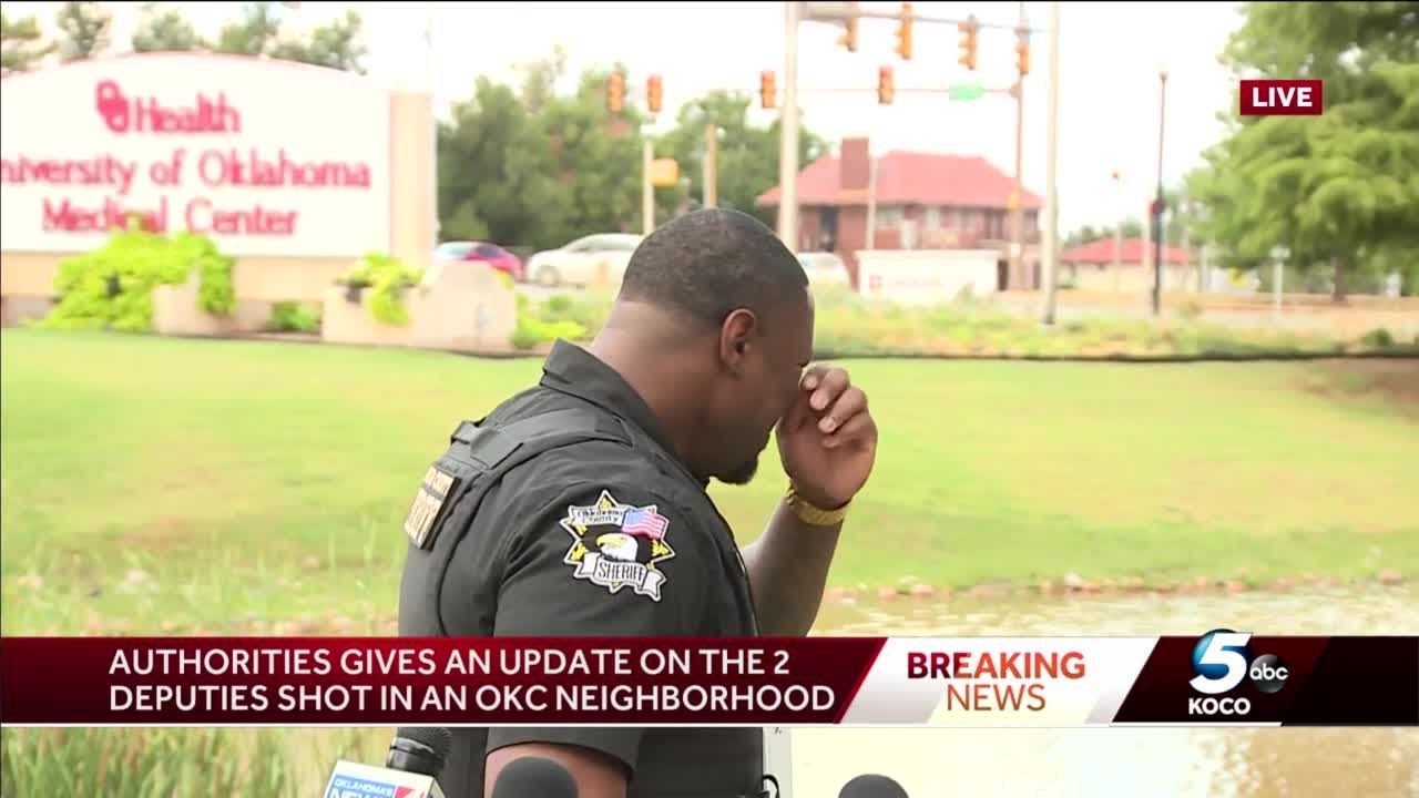 Oklahoma County deputy gets emotional giving update on 2 shot deputies