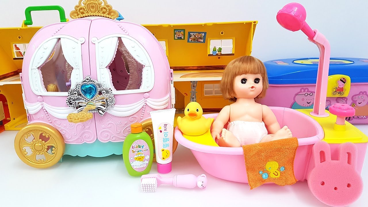Baby Doll Bath Tub Toys For Children Learn Colors with Barbie Doll Bath Tub Toys