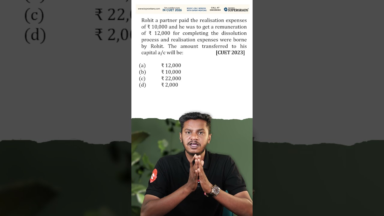 CUET 2026 | Accountancy PYQ - Q-5 ( 2023 ) | Previous Year Questions with Quick Solution