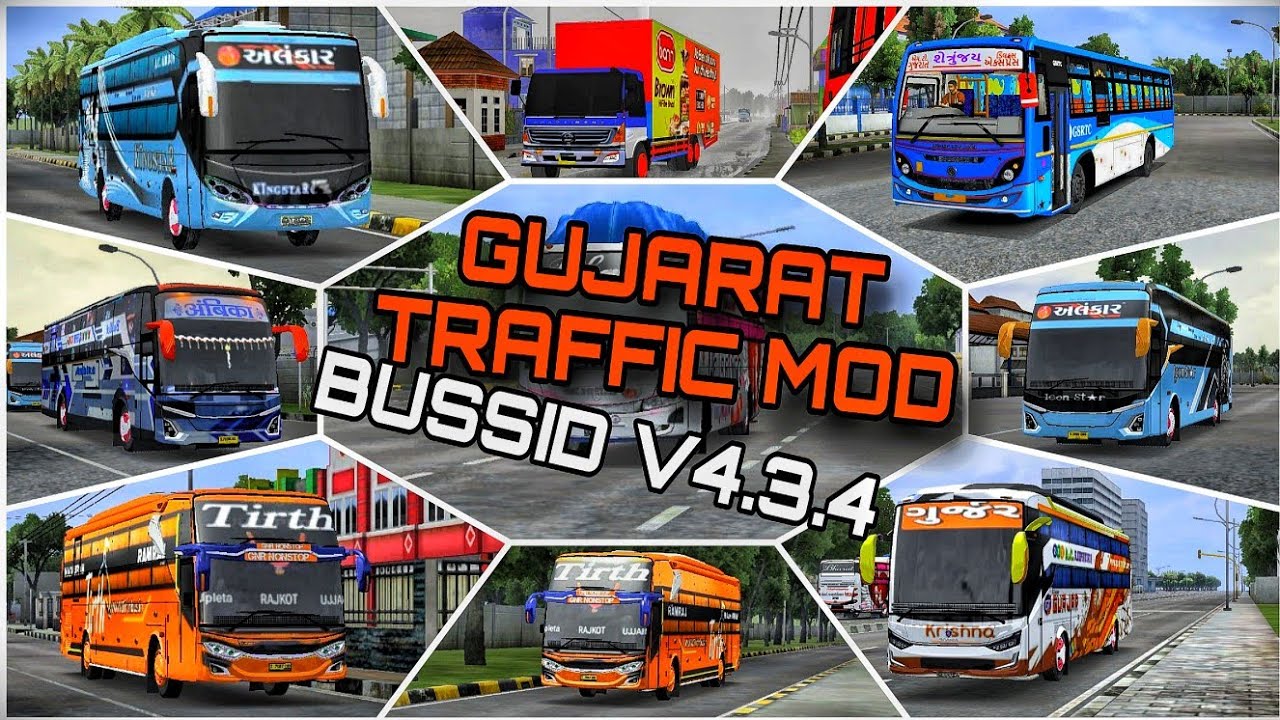 New GUJARAT TRAFFIC MOD BUSSID V4.3.4 bus Simulator lndonesia