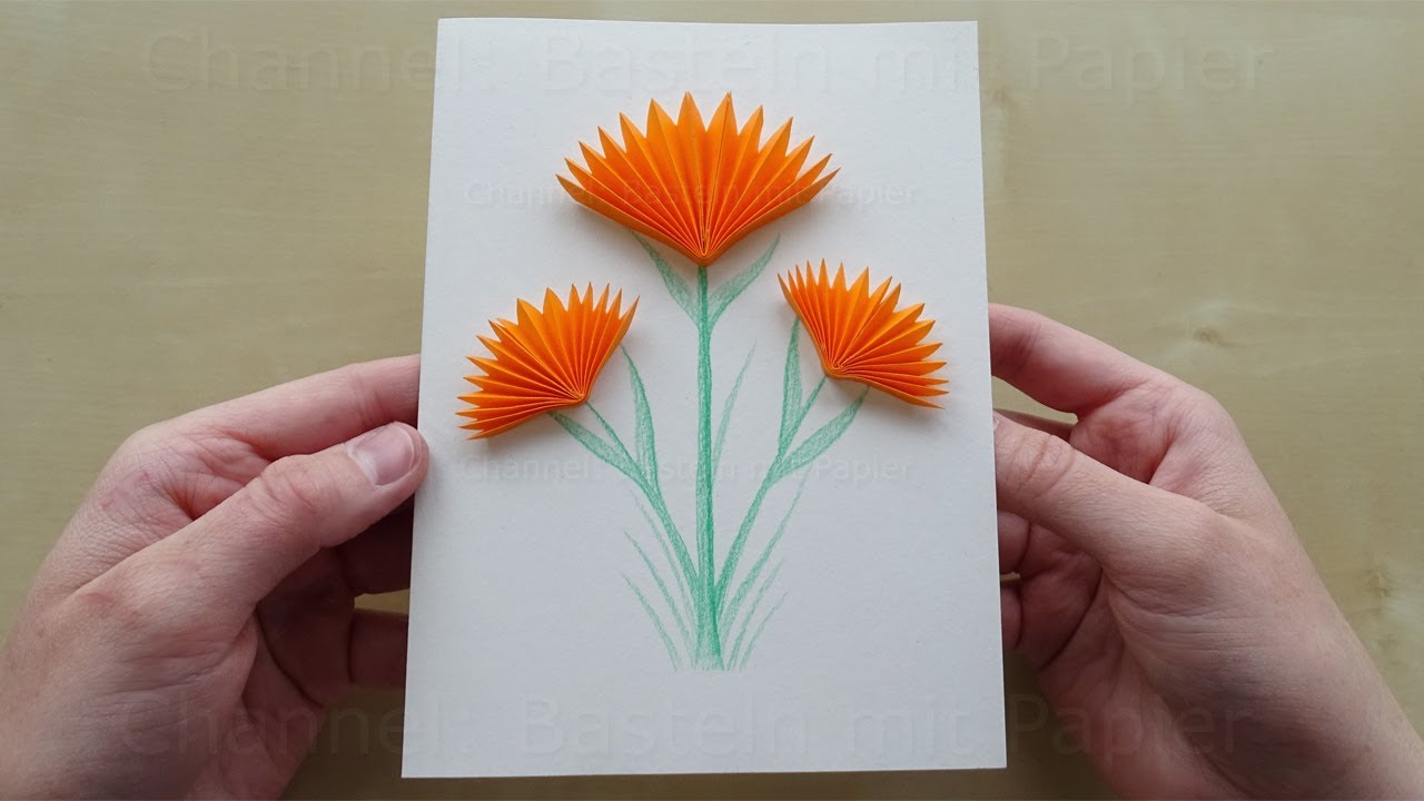3D открытка с цветами