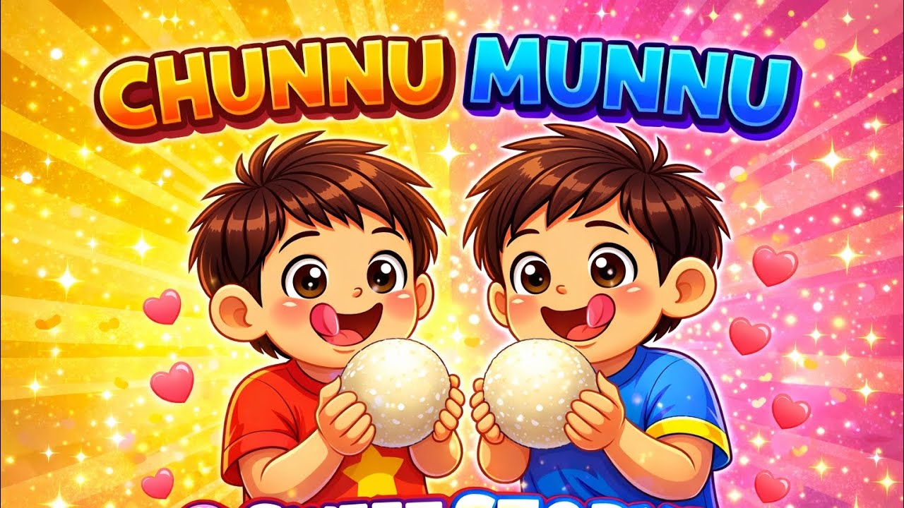 Chunnu Munnu The Do Bhai | Funny Sweet Story 🍭 | Hindi Kids Rhymes & Cartoon Animation