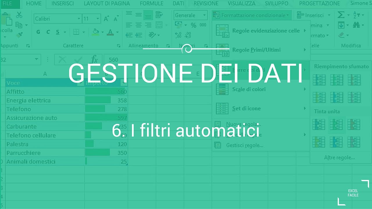 I filtri automatici - Excel Facile