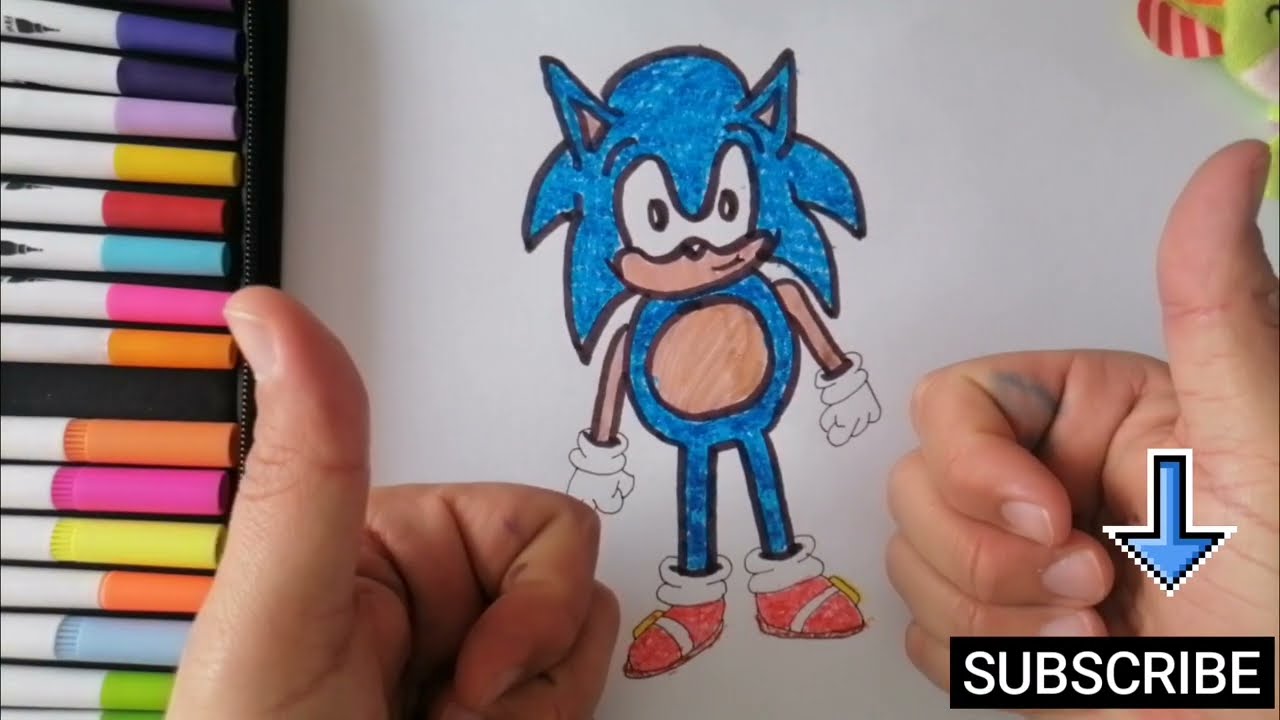 How to Draw CUTE SONIC THE HEDGEHOG Easy Step by Step 🦔💙 Sevimli Sonic Nasıl Çizilir? (Kolay)