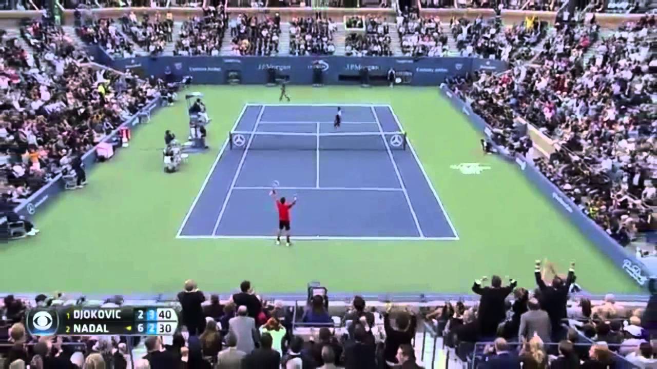 54 تبادل بين نادال وجوكوفيتش نهائي امريكا 2013 | تعليق عادل الشطي | HD |