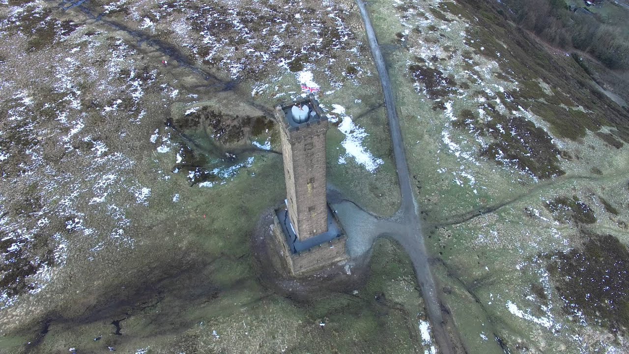 Peel Tower, Peel Monument, Bury Manchester with a drone in 4k