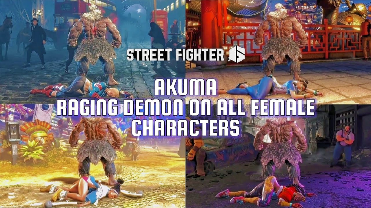 Street Fighter 6 - Akuma Raging Demon On All Female Characters