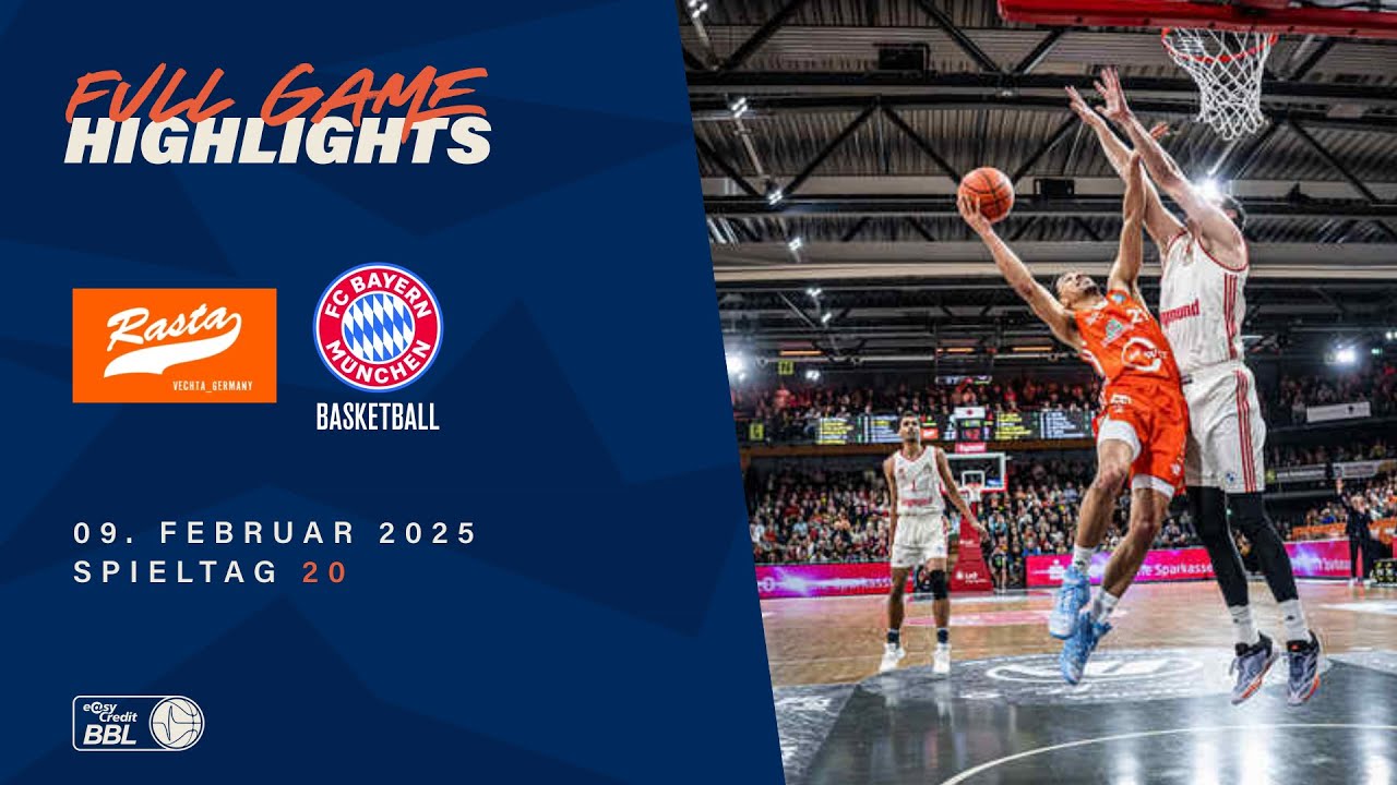 RASTA Vechta vs. FC Bayern M&uuml;nchen Basketball - Full Game Highlights - Spieltag 20, 2024/25