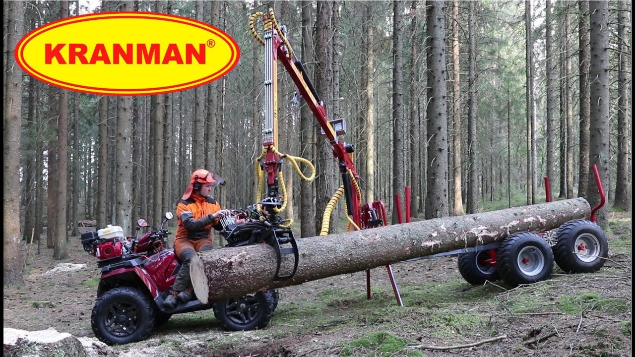Kranman T1750 med 30-60 kran lyfter 5,5 m l&aring;ngt timmerstock